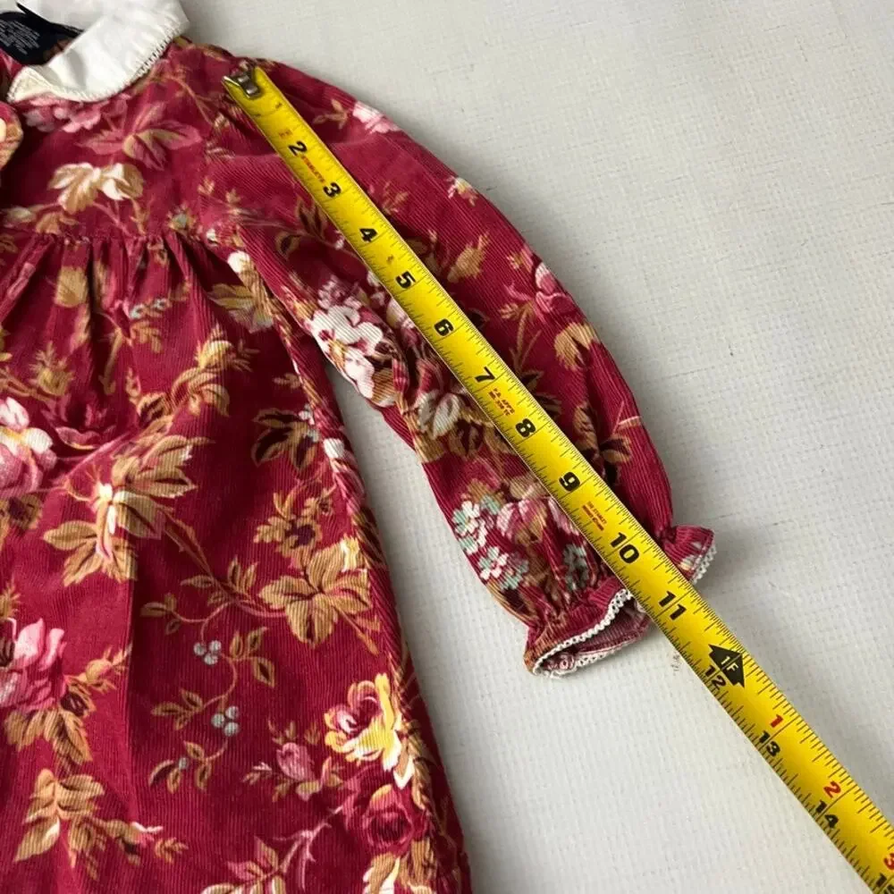 Ralph Lauren Floral Corduroy Floral  Dress‎ Baby Girls 6-12 Months